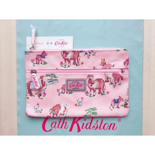 キャスキッドソン(Cath Kidston)の【新品】キャスキッドソン ダブルジップペンケース  ポーチ シェトランドポニー(ポーチ)