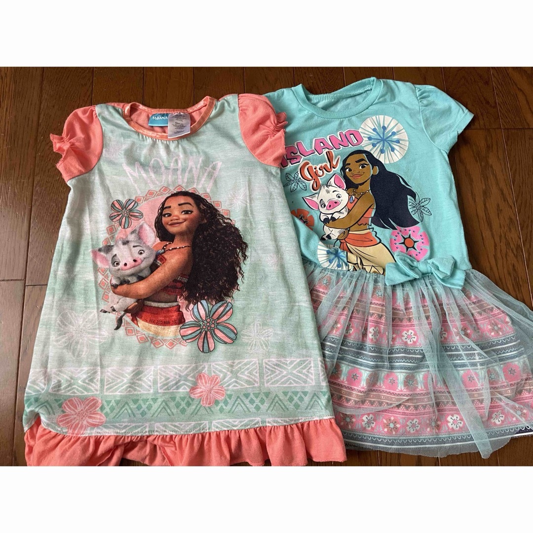 110 モアナ　Tシャツ　ワンピース キッズ/ベビー/マタニティのキッズ服女の子用(90cm~)(Tシャツ/カットソー)の商品写真