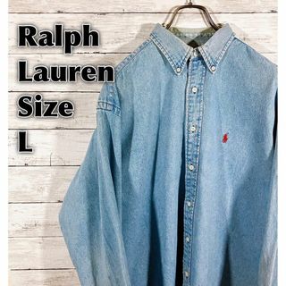 ラルフローレン(Ralph Lauren)のビンテージ80Ｓ90Ｓ　BLAIREブレアー　ＢＤデニムシャツ　オーバーサイズＬ(シャツ)