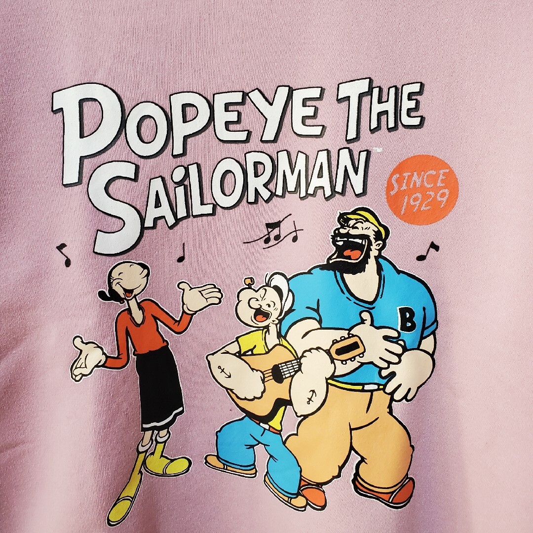 新品 ポパイ スエット POPEYE トレーナー 裏起毛 スウェット オリーブ メンズのトップス(スウェット)の商品写真