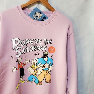 新品 ポパイ スエット POPEYE トレーナー 裏起毛 スウェット オリーブ