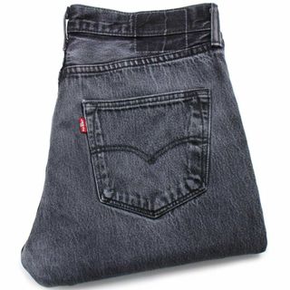 リーバイス(Levi's)のLevi'sリーバイス 501 リペア ブラック デニムパンツ フェード w34★SDP2559 ジーンズ ストレート ダメージ ボロ ペンキ飛び(デニム/ジーンズ)