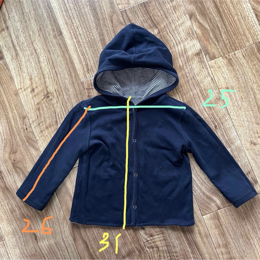 POLO RALPH LAUREN(ポロラルフローレン)の《古着・used》ポロ　ラルフローレン　リバーシブル　パーカー　80 キッズ/ベビー/マタニティのベビー服(~85cm)(カーディガン/ボレロ)の商品写真