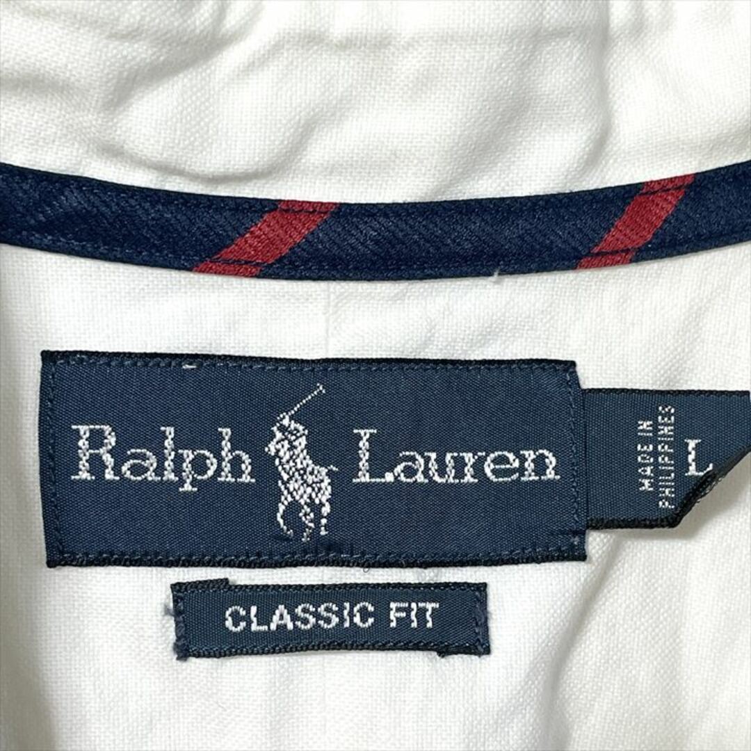 Ralph Lauren(ラルフローレン)の90s 古着 ラルフローレン 半袖BDシャツ 白シャツ ゆるダボ L  メンズのトップス(シャツ)の商品写真