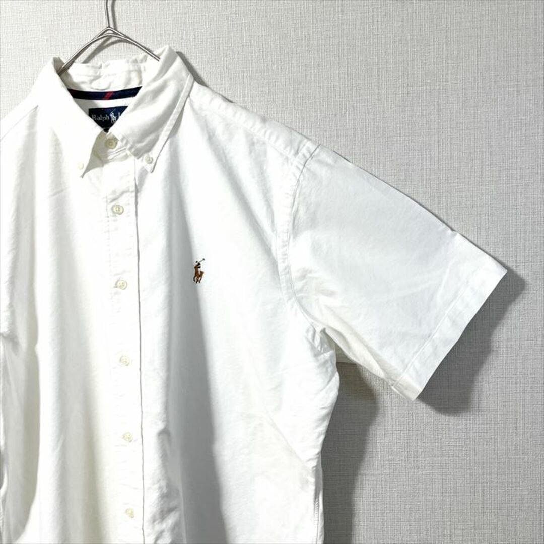 Ralph Lauren(ラルフローレン)の90s 古着 ラルフローレン 半袖BDシャツ 白シャツ ゆるダボ L  メンズのトップス(シャツ)の商品写真