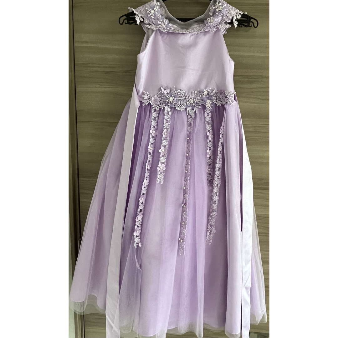 キッズドレス_パープル【140cm/発表会・結婚式】 キッズ/ベビー/マタニティのキッズ服女の子用(90cm~)(ドレス/フォーマル)の商品写真