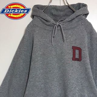 Dickies - 【美品】ディッキーズ　袖ロゴワッペン付きパーカー　裏パイル　グレー　H689