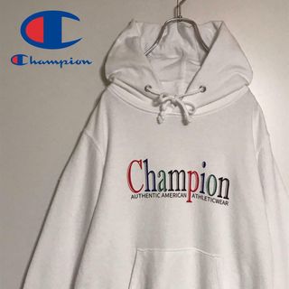 チャンピオン(Champion)の【人気定番】チャンピオン　ロゴ入りパーカー　人気ホワイト　人気L  E1144(パーカー)