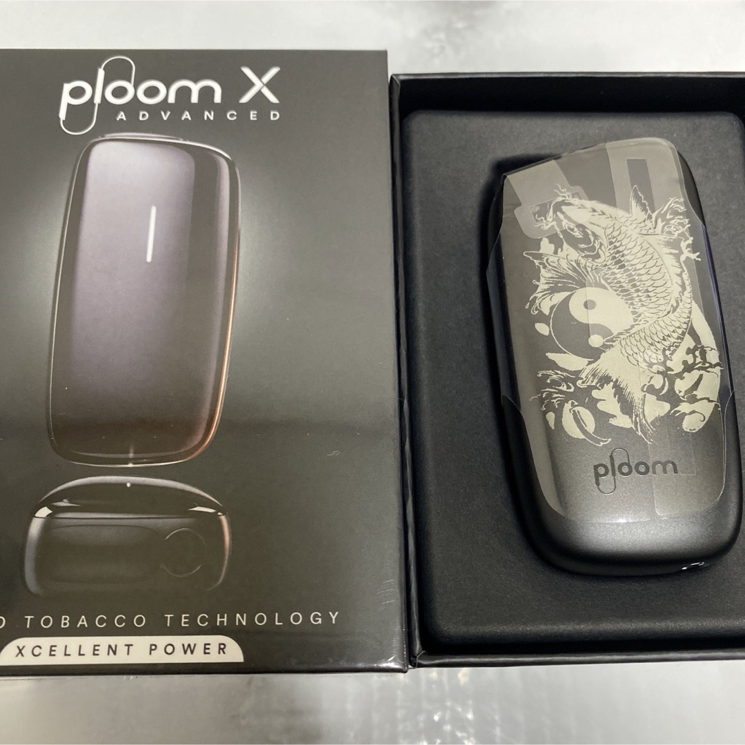 PloomTECH(プルームテック)の昇り鯉 デザイン プルームエックス Ploom X アドバンスド 本体 黒 新作 メンズのファッション小物(タバコグッズ)の商品写真