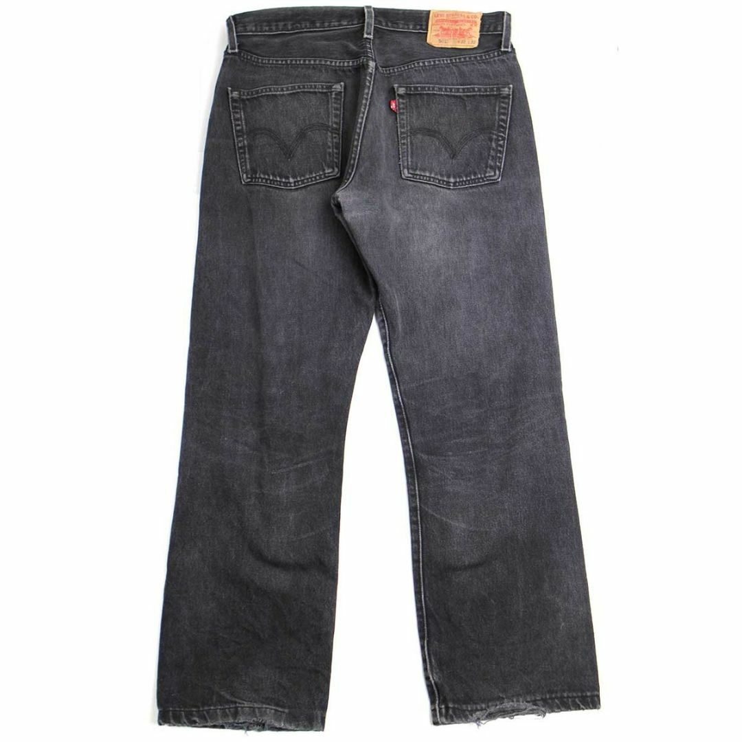 Levi's(リーバイス)の00s メキシコ製 Levi'sリーバイス 501 ダメージ&リペア ブラック デニムパンツ ヒゲ w32★SDP2554 オールド ジーンズ ストレート ボロ メンズのパンツ(デニム/ジーンズ)の商品写真