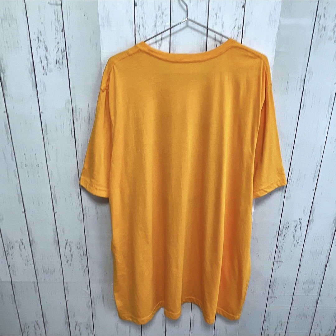 USA古着　Tシャツ　オレンジ　イエロー　プリント　ドクロ　スカル　コーヒー メンズのトップス(Tシャツ/カットソー(半袖/袖なし))の商品写真