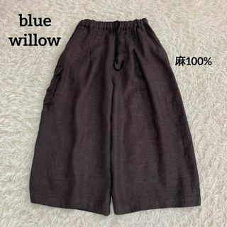 blue willow   ブルーウィロー　リネン100% ワイドパンツ(カジュアルパンツ)