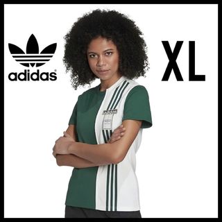 アディダス(adidas)のadidas★アディブレイクTシャツ★スポーツウェア★白緑★XL★レディース(Tシャツ(半袖/袖なし))