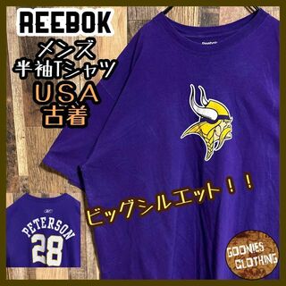 リーボック(Reebok)のリーボック ミネソタ・バイキングス NFL Tシャツ 2XL パープル US古着(Tシャツ/カットソー(半袖/袖なし))