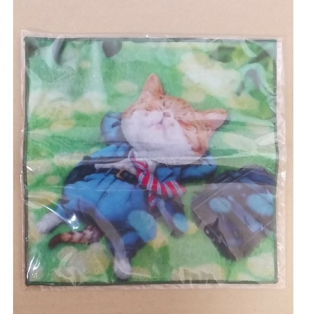 タオルハンカチ　猫　昼寝 レディースのファッション小物(ハンカチ)の商品写真