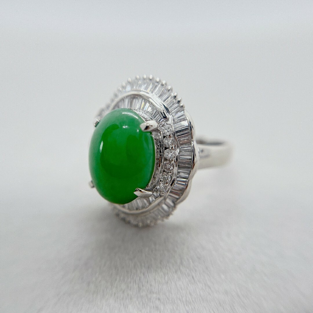 Tキラ ジェイダイト天然翡翠 4.90ct   指輪 レディースのアクセサリー(リング(指輪))の商品写真