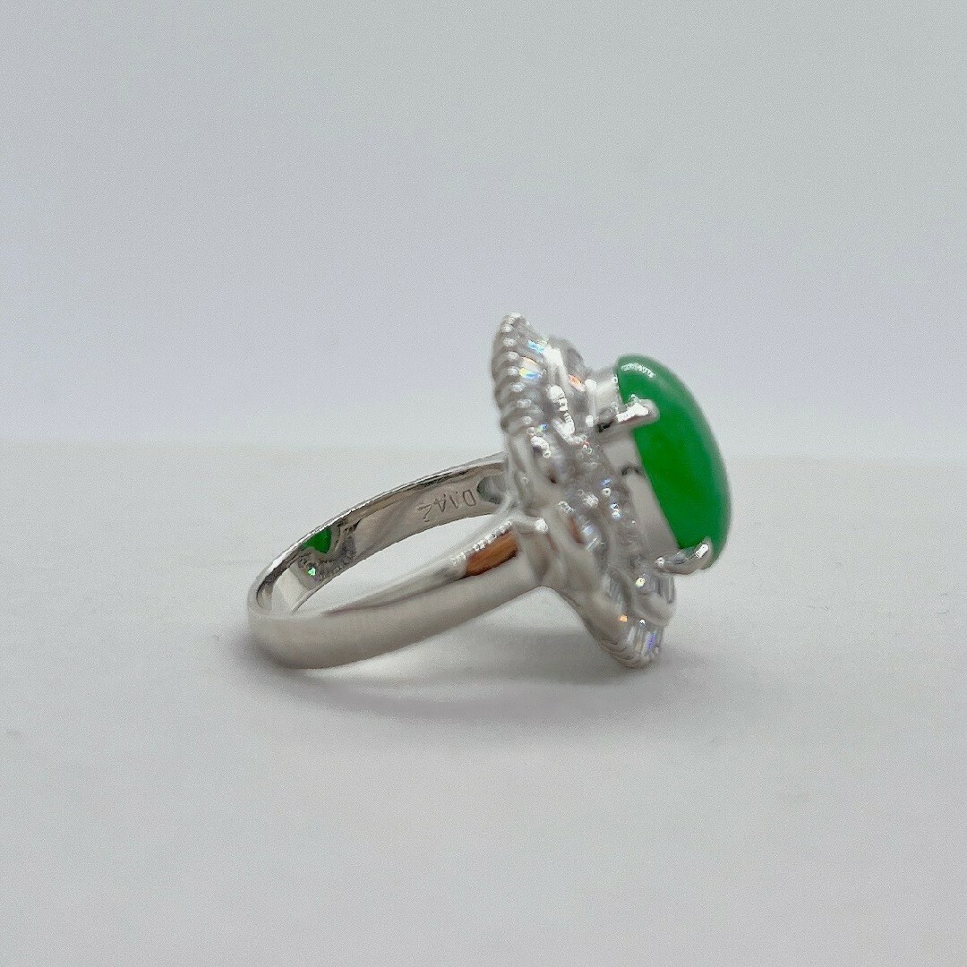 Tキラ ジェイダイト天然翡翠 4.90ct   指輪 レディースのアクセサリー(リング(指輪))の商品写真