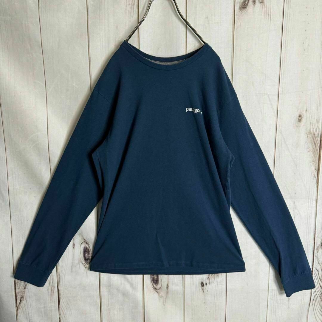 patagonia(パタゴニア)の【希少カラー】　パタゴニア　ロンT ビッグプリント　セージカラー　Ｍ メンズのトップス(Tシャツ/カットソー(七分/長袖))の商品写真