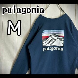 パタゴニア(patagonia)の【希少カラー】　パタゴニア　ロンT ビッグプリント　セージカラー　Ｍ(Tシャツ/カットソー(七分/長袖))