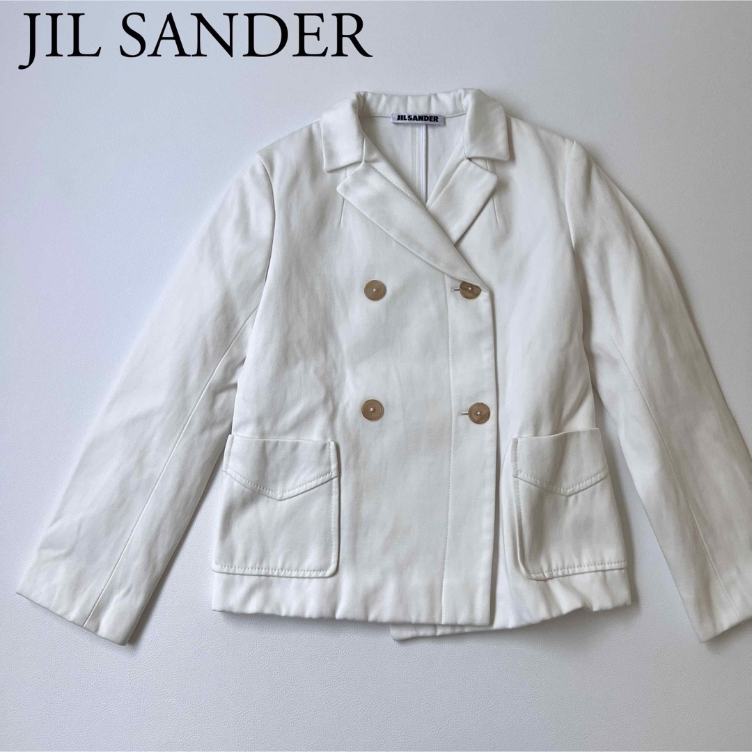 Jil Sander(ジルサンダー)のJIL SANDER ジルサンダー　ダブルジャケット　ブレザー　イタリア製 レディースのジャケット/アウター(テーラードジャケット)の商品写真