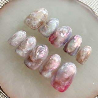 現品☆即日発送　インクアート　ネイルチップ　ニュアンスネイル ハンドメイドのアクセサリー(ネイルチップ)の商品写真