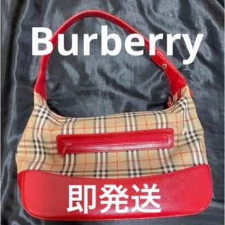 BURBERRY - Burberry バック　レッド　赤　レディース　バーバリー　ハンドバッグ