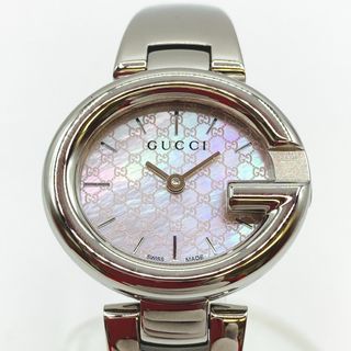 グッチ(Gucci)の◎◎GUCCI グッチ バングルウォッチ GGロゴ 134.5 クォーツ ピンクシェル文字盤 レディース 腕時計 箱付(腕時計)