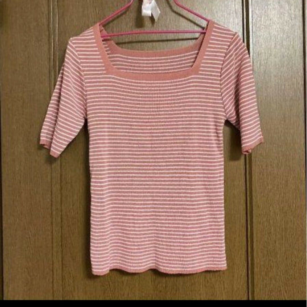 韓国 半袖 スクエアネック T レディースのトップス(Tシャツ(半袖/袖なし))の商品写真