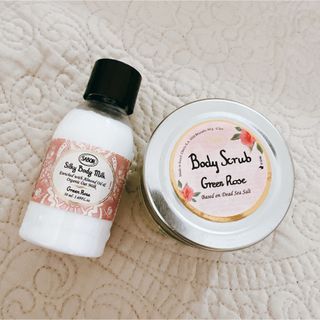 サボン(SABON)の【即購入歓迎】サボンセット♡ボディスクラブ&ミルク♡グリーンローズ(ボディローション/ミルク)