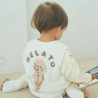 ジェラートピケ(gelato pique)の新品【BABY】ベビモコアイスドッグジャガードベスト(その他)