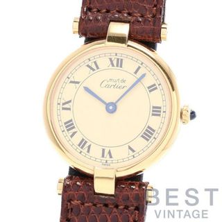 カルティエ(Cartier)の【OH済】 カルティエ 【CARTIER】 マスト ヴァンドーム SM 84978213 レディース アイボリー シルバー925(イエローゴールドメッキ) 腕時計 時計 MUST VENDOME SM VERMEIL IVORY SV925(GF) ベルメイユ【中古】 (腕時計)