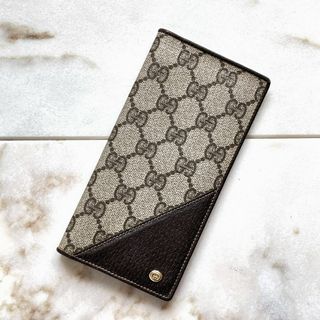 グッチ(Gucci)のGUCCI オールドグッチ GGスプリーム 長札入 長財布 ブラウン 茶 PVC(財布)