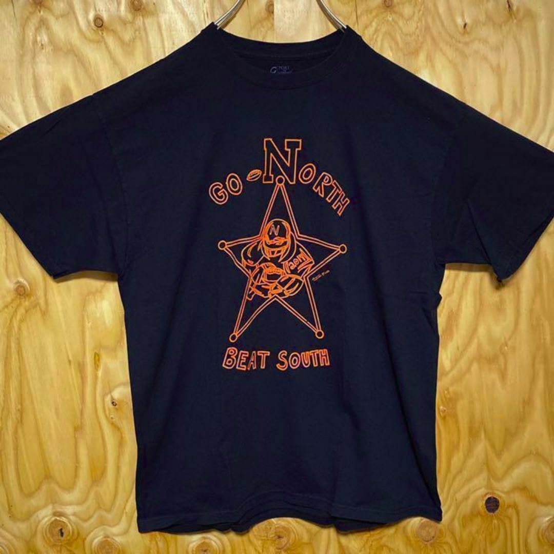 オレンジ アメフト ゆるダボ USA古着 90s ブラック 黒 半袖 Tシャツ メンズのトップス(Tシャツ/カットソー(半袖/袖なし))の商品写真