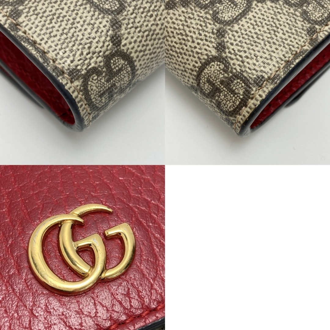 Gucci(グッチ)の☆☆GUCCI グッチ GGマーモント ミディアムウォレット 598587 レッド 2つ折り財布 レディースのファッション小物(財布)の商品写真