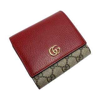 グッチ(Gucci)の☆☆GUCCI グッチ GGマーモント ミディアムウォレット 598587 レッド 2つ折り財布(財布)