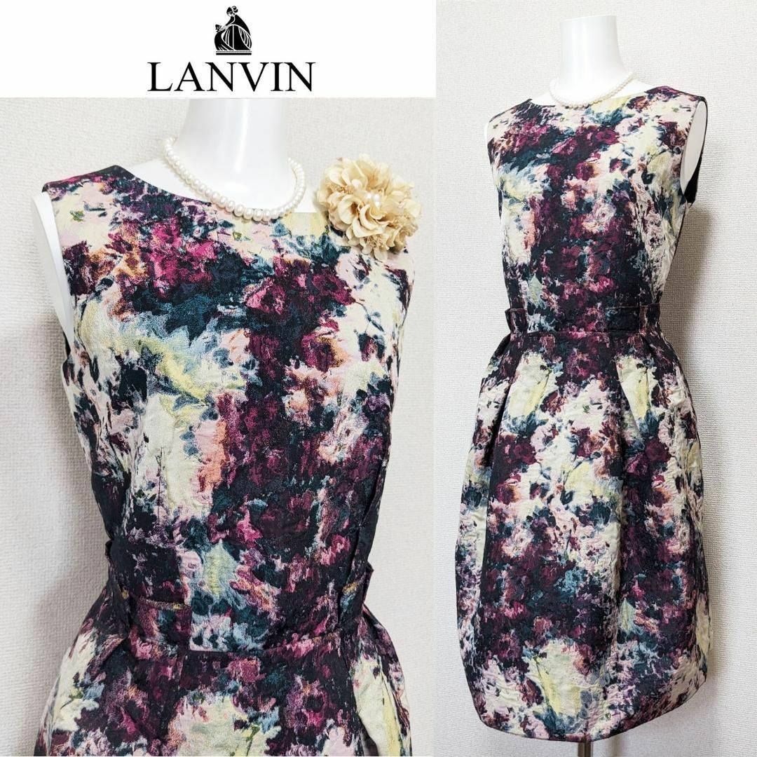 LANVIN en Bleu(ランバンオンブルー)の⁑【新品未使用】ランバン オン　ブルー　セレモニーワンピース　花柄 レディースのフォーマル/ドレス(スーツ)の商品写真