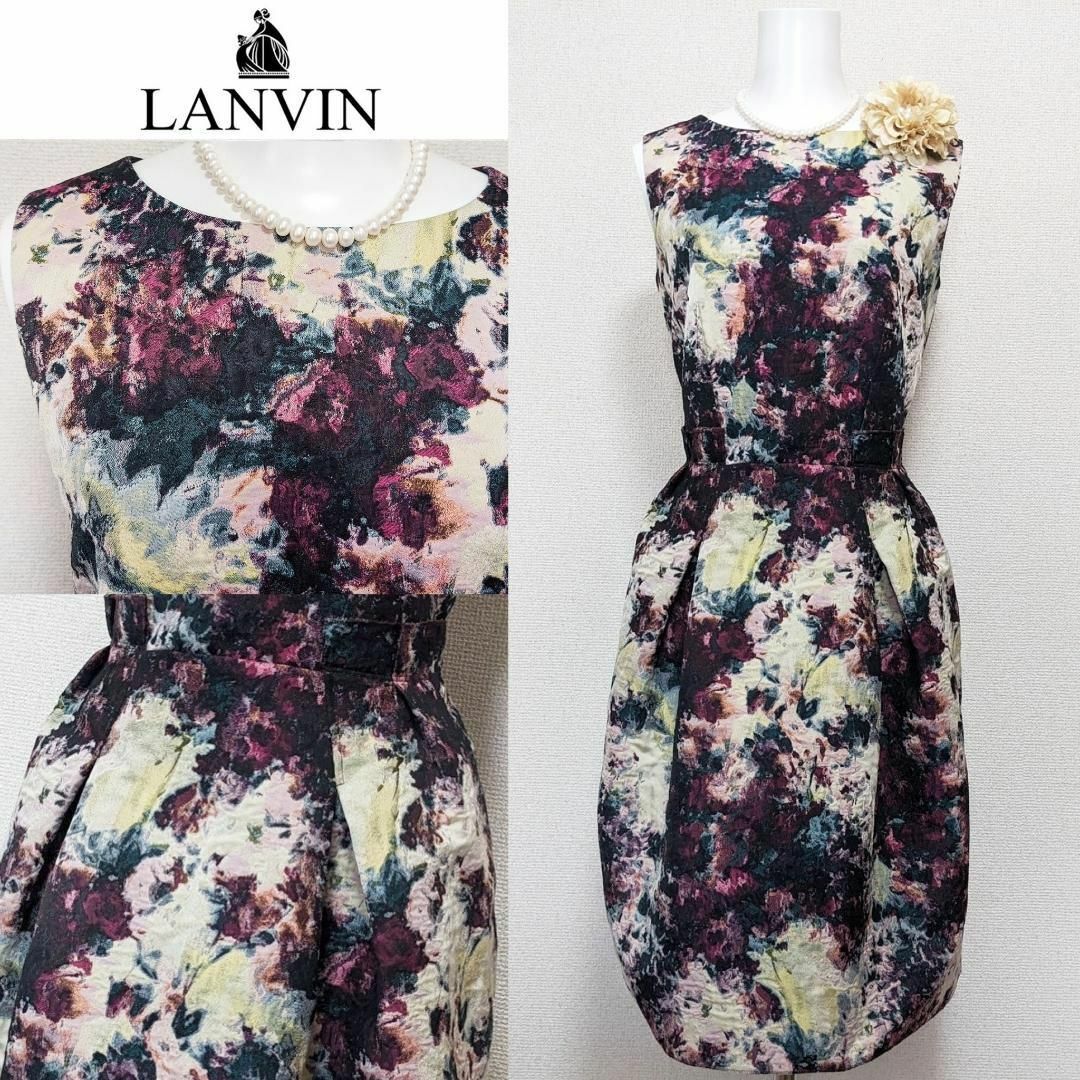 LANVIN en Bleu(ランバンオンブルー)の⁑【新品未使用】ランバン オン　ブルー　セレモニーワンピース　花柄 レディースのフォーマル/ドレス(スーツ)の商品写真