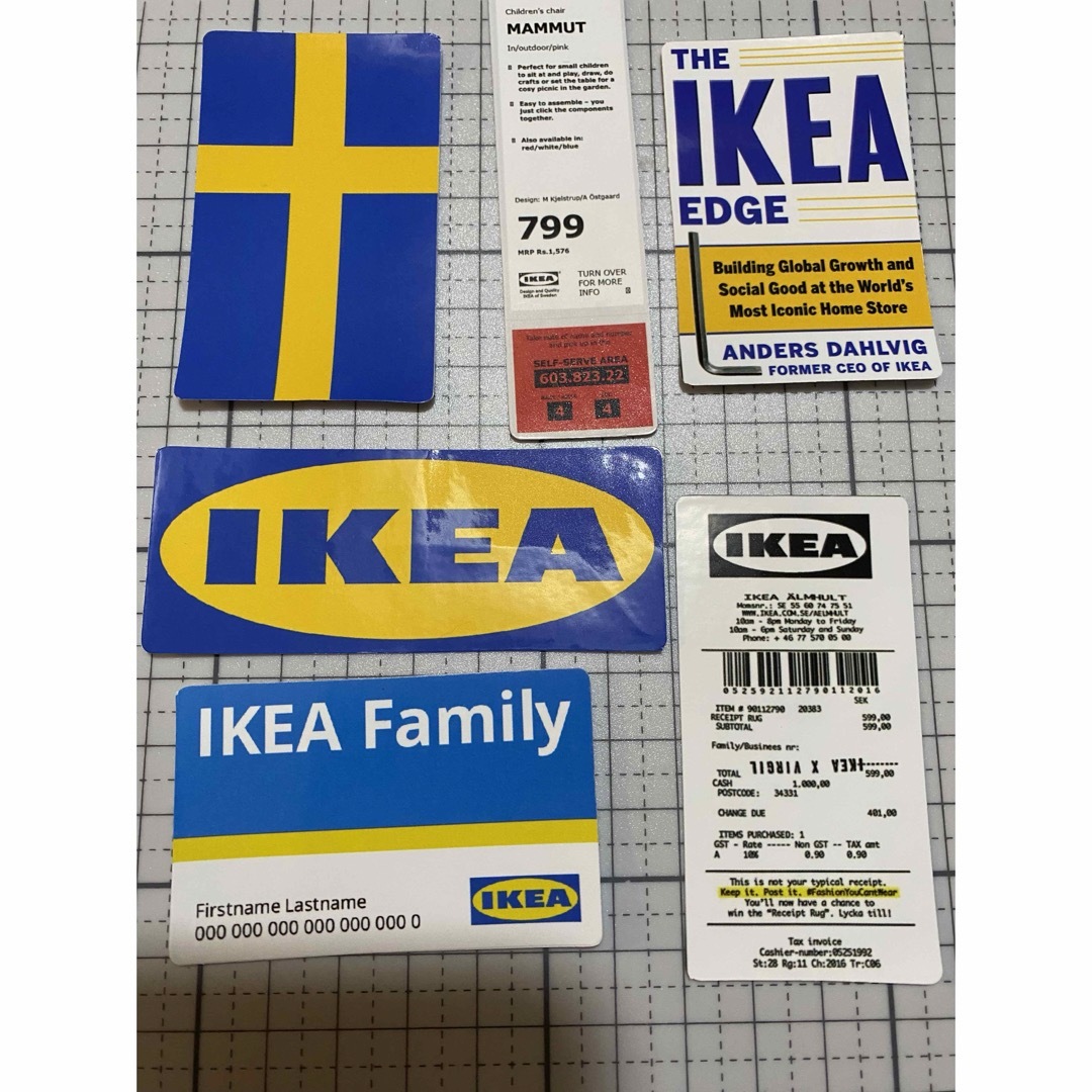 IKEA(イケア)の海外ステッカー　IKEA イケア　イケアファン　シール　可愛い　イケア ハンドメイドの文具/ステーショナリー(しおり/ステッカー)の商品写真