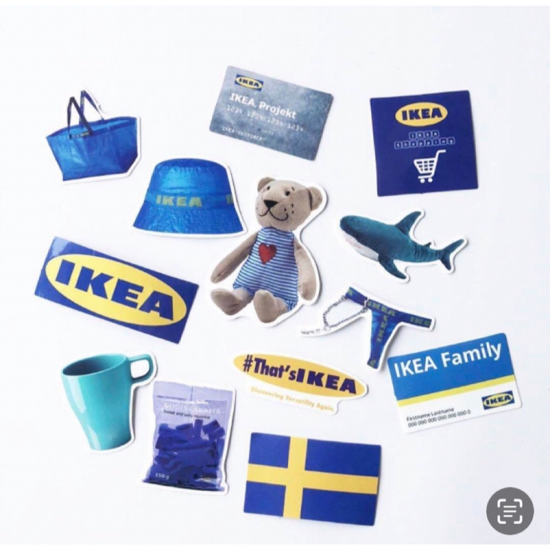 IKEA(イケア)の海外ステッカー　IKEA イケア　イケアファン　シール　可愛い　イケア ハンドメイドの文具/ステーショナリー(しおり/ステッカー)の商品写真