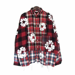 レディメイド READYMADE × デニムティアーズ DENIM TEARS ■ 【 COTTON WREATH CHECK SHIRT RE DT RE 00 00 06 】 コットン フラワー ウェザー チェック シャツ　s2880