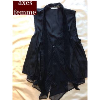 axes femme - アクシーズファム　axes femme　レースジレ　カーディガン　ベスト