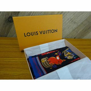 ルイヴィトン(LOUIS VUITTON)のK本092/ ヴィトン バンドースーパースティション スカーフ シルク 100％(バンダナ/スカーフ)