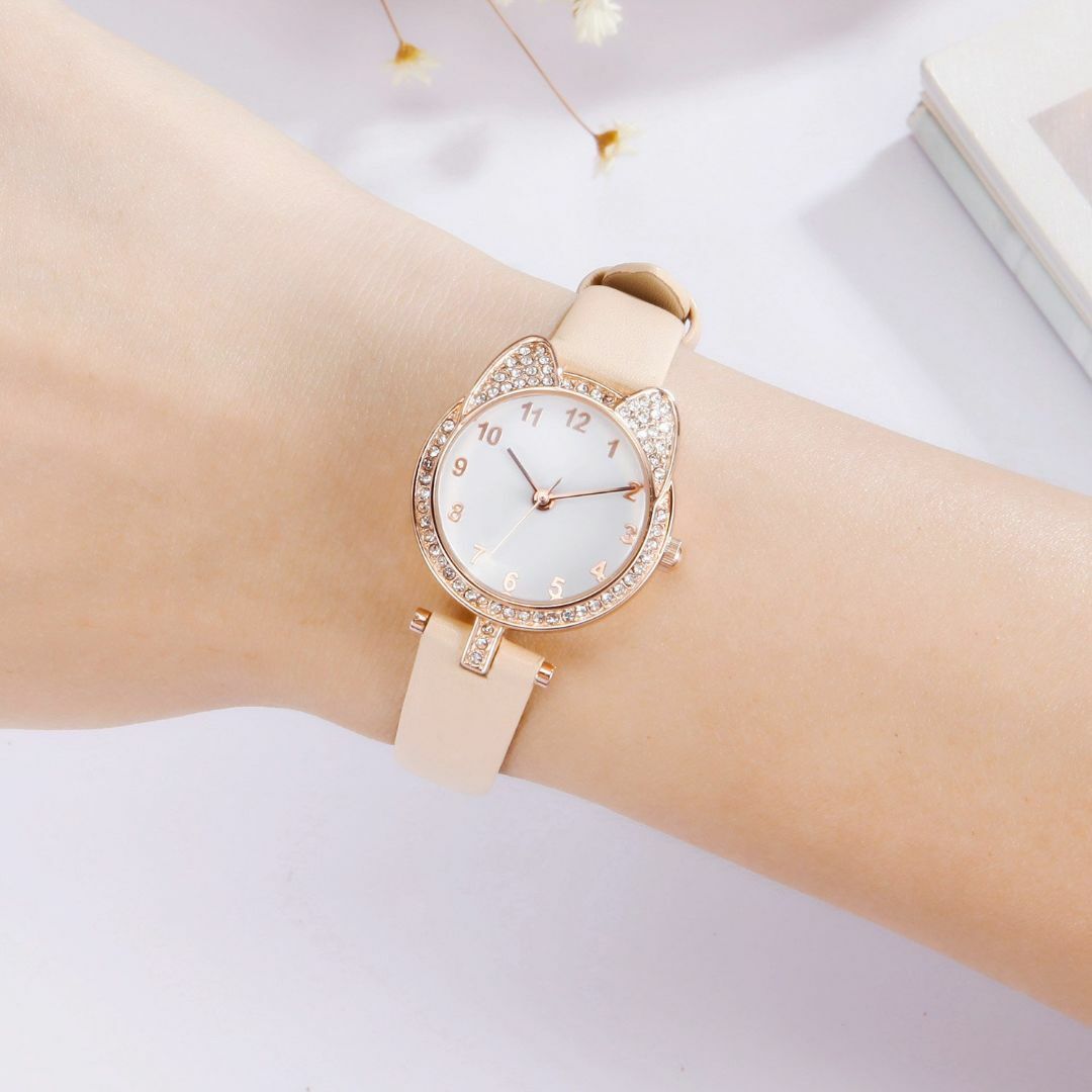 Comtex 腕時計 レディース ガールズ腕時計 数字 ピンク レザー キッズ  レディースのファッション小物(腕時計)の商品写真