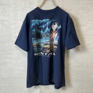 シングルステッチ　アニマルロゴ　サイズＬ　ビンテージ半袖Ｔシャツ　メンズ　古着(Tシャツ/カットソー(半袖/袖なし))