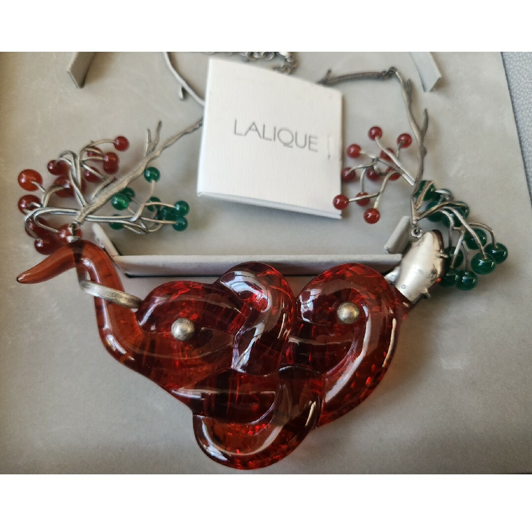 LALIQUE - 超レア蛇ラリックLaliqueセルパンティ赤クリスタル LALIQUE - 超レア蛇ラリックLaliqueセルパンティ赤クリスタル