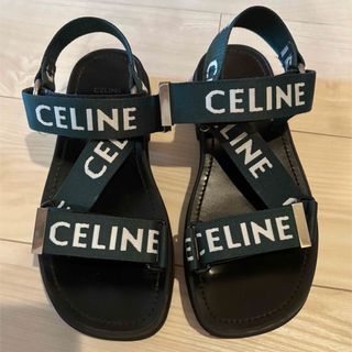 CELINE セリーヌ　グリーン　レオ　サンダル　37