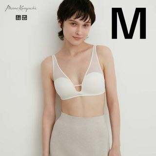 新品　ワイヤレスブラ　メッシュ　M　白 ホワイト　ユニクロ