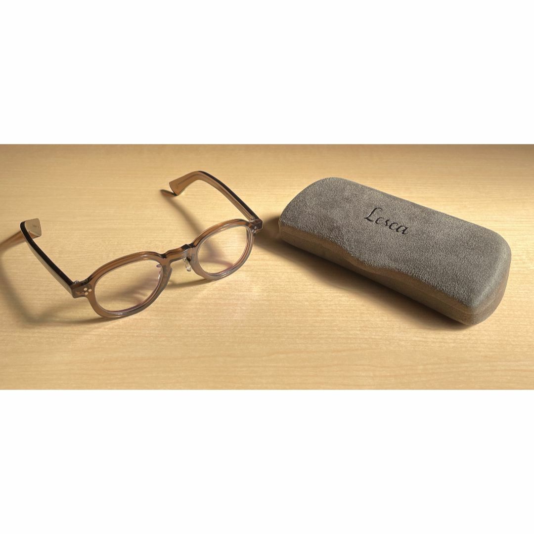 Lesca レスカ 眼鏡 メガネ CLAY ブラウンクリア フレンチヴィンテージ メンズのファッション小物(サングラス/メガネ)の商品写真