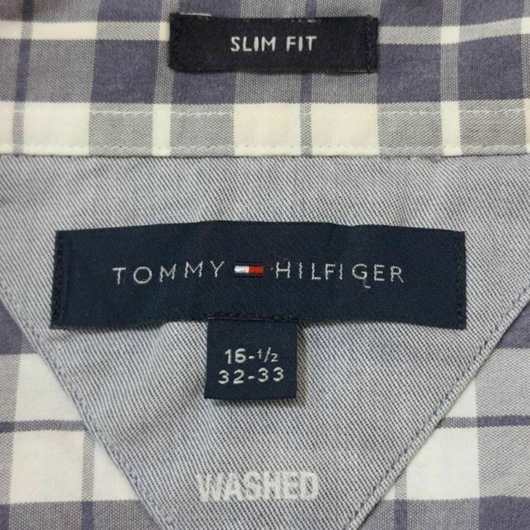 TOMMY HILFIGER(トミーヒルフィガー)のx1 US古着 Tommy Hilfiger 長袖シャツ 寒色 チェック柄 メンズのトップス(シャツ)の商品写真