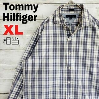 トミーヒルフィガー(TOMMY HILFIGER)のx1 US古着 Tommy Hilfiger 長袖シャツ 寒色 チェック柄(シャツ)